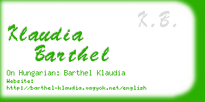 klaudia barthel business card